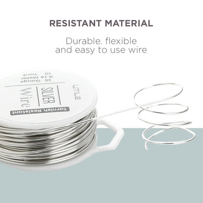 UTILE 18 20 22 24 Gauge 90 ft 99.9% Pure Soft Copper Wire for Electroculture Gardening, Jewelry Making, Crafting Wire Bendable, Plant Wire (Silver 22) - Crafty Corner