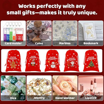Small Christmas Drawstring Gift Bags (12.2753 Ounce)