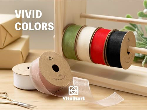 Black Organza Ribbon 1" x 30 Yd Sheer Ribbon for Gift Wrapping (3 Count)