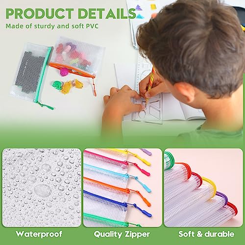 24pcs Mesh Zipper Pouch File Bags Puzzle Storage Bags