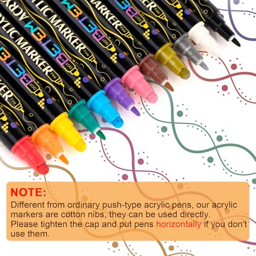 12 Colors Dual Tip Acrylic Paint Markers (12 Count)