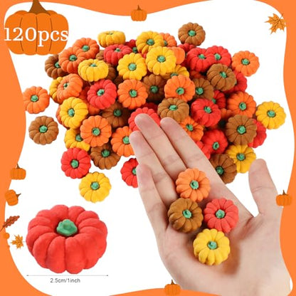 120Pcs 3D Pumpkin Erasers Bulk