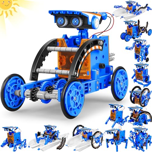 STEM 13-in-1 Education Solar Power Robots Toys for Boys Age 8+ , Educational Toy DIY Science Kits for Kids, Building Experiment Robotics Set Birthday Gifts for 8+ years old boys and girls . (13 Count)