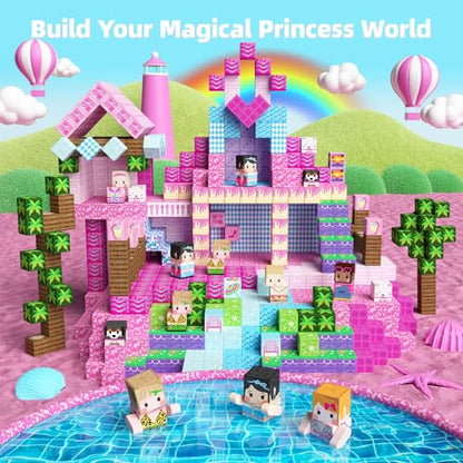 100PCS Magnetic Blocks Princess Building Toys for Girls 3+ (100 Count)