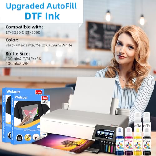 DTF Ink 5Color Kit 600ml Heat Transfer Ink Refill ET