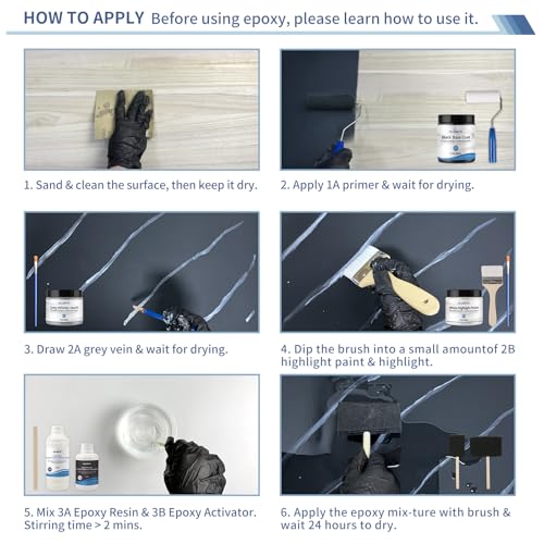 Black Epoxy Marble Countertop Paint Kit (82 Fl Oz)