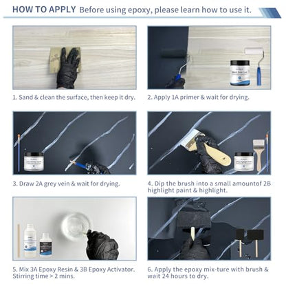 Black Epoxy Marble Countertop Paint Kit (82 Fl Oz)