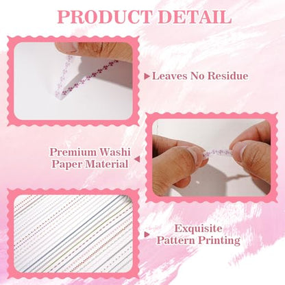 30 Rolls Floral Washi Tapes Set (30 Count)