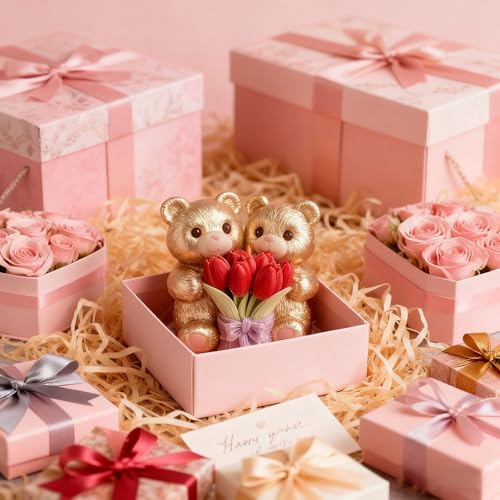 1 PCS Teddy Bear Tulip Silicone Candle Molds