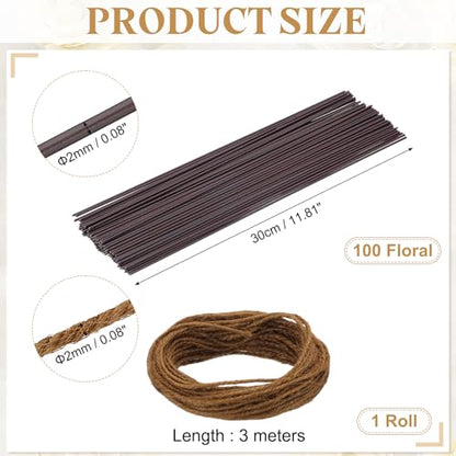 100Pcs 2 Gauge Floral Wire (100 Count)