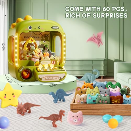 64 PCS Large Claw Machine for Kids Dinosaur