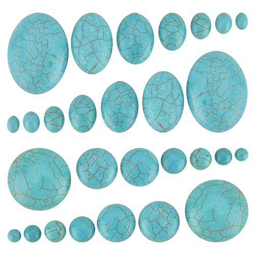 84pcs Synthetic Turquoise Stone Cabochons (84 Count)