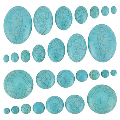 84pcs Synthetic Turquoise Stone Cabochons (84 Count)