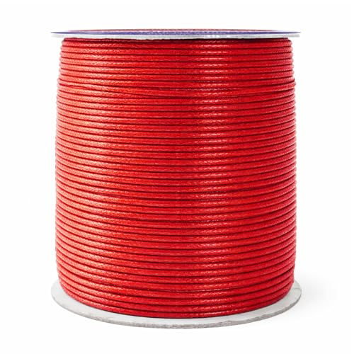 1.5mm Red Waxed Cord (327 Foot)