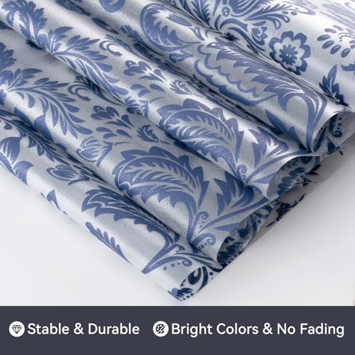 Blue Bohemian Decorative Privacy Window Film Patterns 17.7in X 78.7in