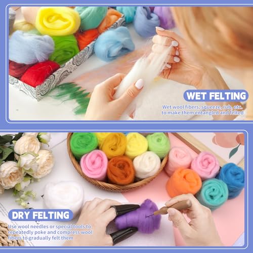50 Colors Needle Felting Wool