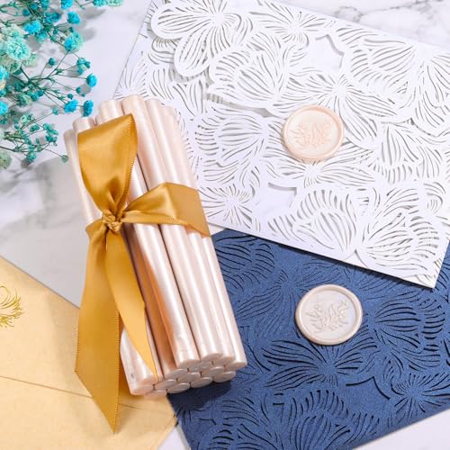15Pcs Champagne Glue Gun Sealing Wax Sticks for Wax Seal Stamp (15 Count)