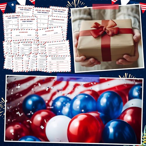 4th of July Friendly Feud Game with 2 Answer Buzzers for Patriotic (30 Count)