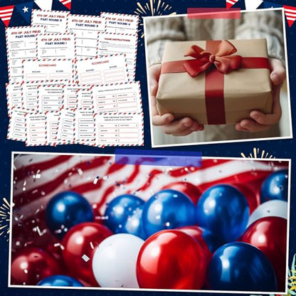 4th of July Friendly Feud Game with 2 Answer Buzzers for Patriotic (30 Count)