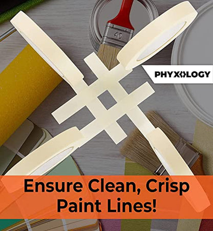 3/4 in Pro-Grade Masking Tape. 60 Yard 12 Pack = 720 Yards of Multi-Use, Easy Tear Tape. Great for Labeling, Painting, Packing and More. Adhesive Leaves No Residue. (2160 Foot)