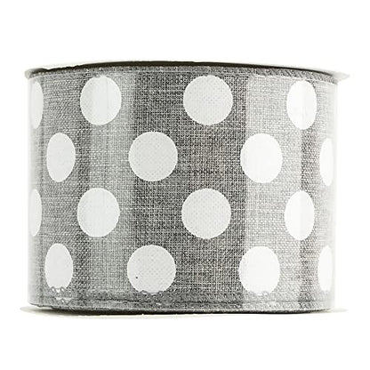 Polka Dots Burlap Ribbon (30 Foot)
