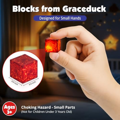 200 PCS Magnetic Blocks with Light Up Blocks (200 Count)