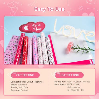 Valentine's Day Heat Transfer Vinyl (12 Count)