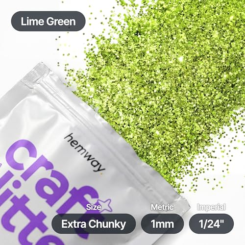 Craft Glitter Lime Green 100g Extra Chunky Glitter (3.5 Ounce)