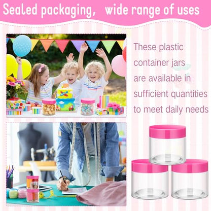12 Pack 8 oz Plastic Container Jars with Lids Round Clear Travel Cosmetic Container Slime Jars for Toiletries (12 Count)