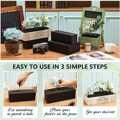 16 Pcs Reusable Floral Foam Blocks Water Weather Resistant Dry Floral Foam for Artificial Flower Arrangements Outdoor Flower Boxes Outside Hanging Planters Wedding Home Decor