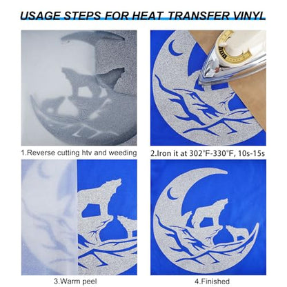 Glitter Silver HTV Heat Transfer Vinyl Rolls