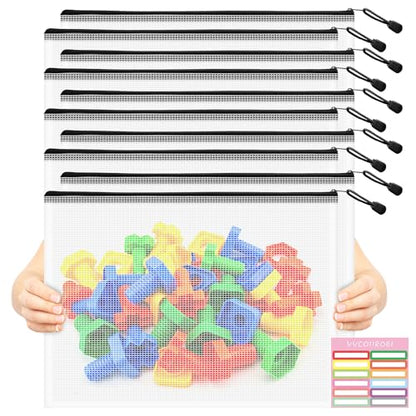 10pcs Mesh Zipper Pouch Bags (9 Count)