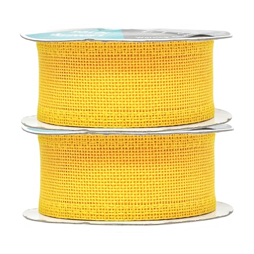 1 1 2 Inch Wide Yellow Burlap Ribbon for Crafts (60 Feet)