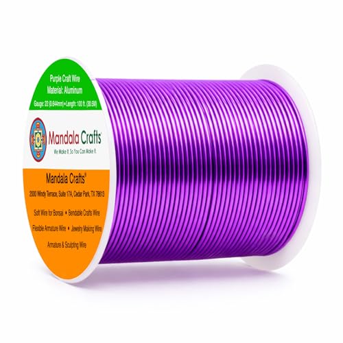22 Gauge Purple Anodized Aluminum Craft Wire (100 Foot)