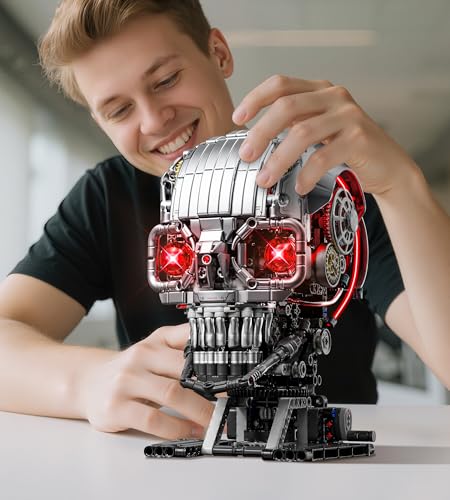Mechanical Skull Head Building Block Set (1099 Count)