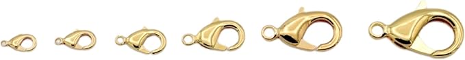 Gold Filled Alternative Findings 18K Lobster Clasps - Multi-Size Pack Secure and Elegant Jewelry Fasteners 6x10mm