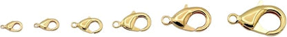Gold Filled Alternative Findings 18K Lobster Clasps - Multi-Size Pack Secure and Elegant Jewelry Fasteners 6x10mm