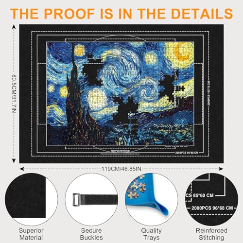 Jigsaw Puzzle Mat Roll Up Storage Puzzles Saver for 2000pcs Organizer