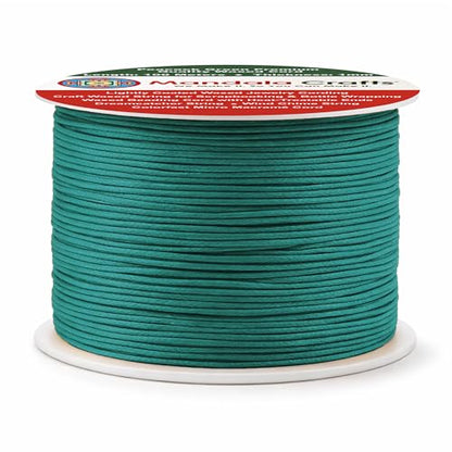 1mm Peacock Green Waxed Cord (327 Foot)