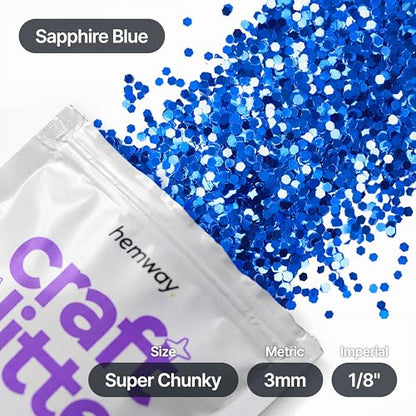 Craft Glitter Sapphire Blue 100g Super Chunky Glitter (3.5 Ounce)
