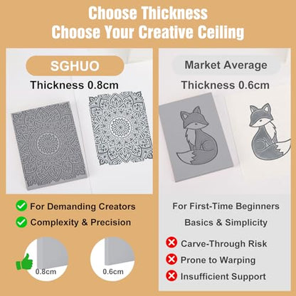 8pcs 4"x6" Gray Rubber Linoleum Blocks for Printmaking (8 Count)
