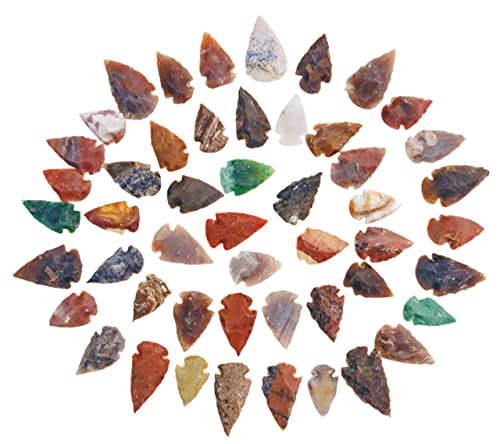 50 PC Lot Flint Arrowhead OH Collection Project Spear DIY Points arrowheads (50 Count)