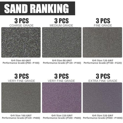 18pcs Sanding Sponge Kit 60 (18 Count)