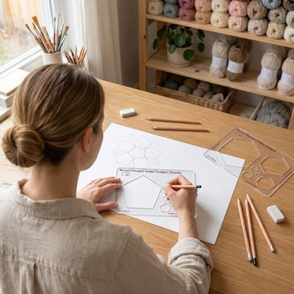 Fibonacci 6" Pentagon Drawing Template