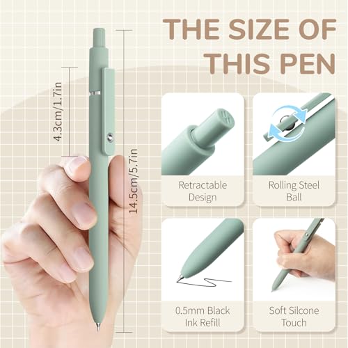 Gel Pens 5 Pcs 0.5mm Fine Point Smooth Writing Japanese Cute High