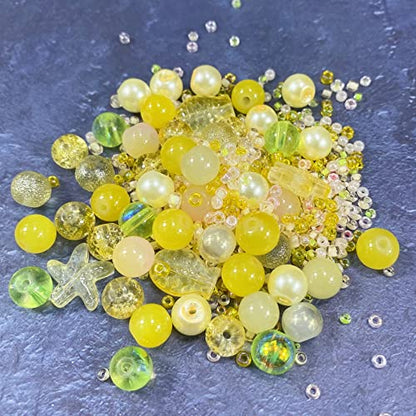 Assorted Glass Resin Beads Multi Size Colors Smooth Cracked Gravel Millet Spacer Beads for Bracelets Necklace Earring DIY Jewelry Making Craft