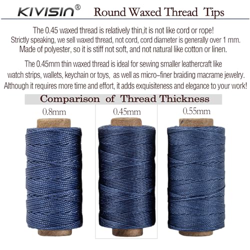 Round Waxed Thread 0.45mm 12 Neutral Colors (12 Colors)