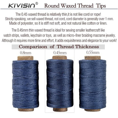Round Waxed Thread 0.45mm 12 Neutral Colors (12 Colors)
