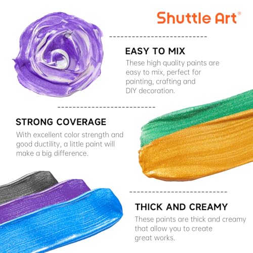 8 Colors Metallic Acrylic Paint (67.6 Fl Oz)
