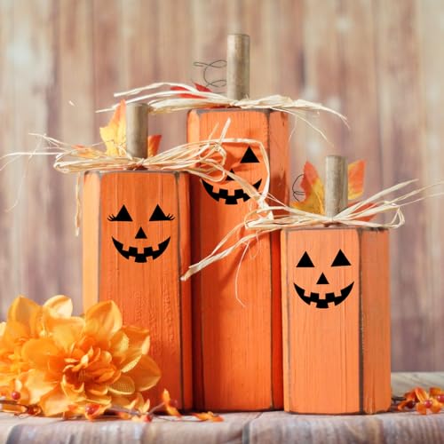 Halloween Stencils Pumpkin Face Stencils Pumpkin Stencil for Painting on Wood Door Mats Fabrics Crafts Decor (13 Count)